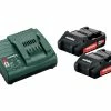 Metabo Akku und Ladegerät Basic-Set 2 x 2.0 Ah 18 V