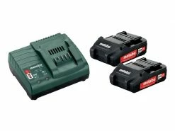 Metabo Akku und Ladegerät Basic-Set 2 x 2.0 Ah 18 V