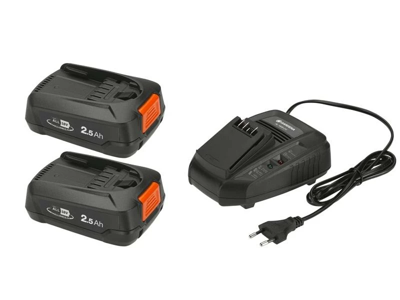 Gardena Akku und Ladegerät P4A 2 x PBA 18 V/45 + AL 1830 CV 1 Gardena Akku und Ladegerät P4A 2 x PBA 18 V/45 + AL 1830 CV