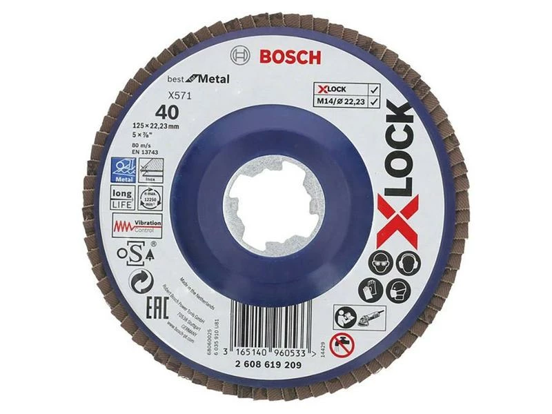 Bosch Professional Fächerschleifscheibe X-LOCK Ø125 mm, 10 Stück 1 Bosch Professional Fächerschleifscheibe X-LOCK Ø125 mm, 10 Stück