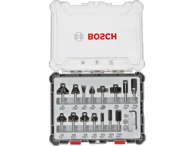 Bosch Professional Fräserset 8-mm-Schaft 15-teilig 2 Bosch Professional Fräserset 8-mm-Schaft 15-teilig – Bild 2