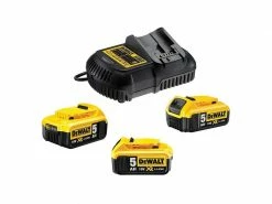 DeWalt Basis-Set XR Ladegerät & 3x 18 V 5 Ah Akku