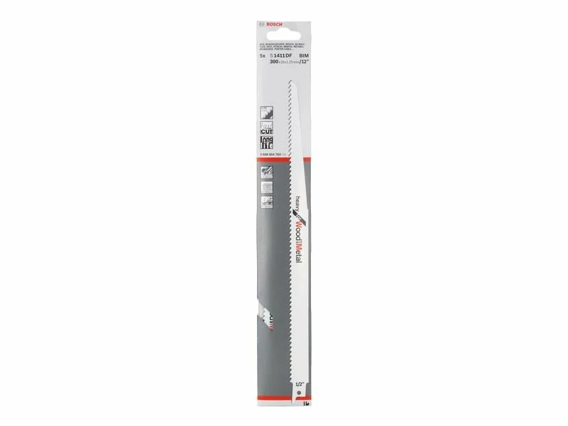 Bosch Professional Säbelsägeblatt S 1411 DF Heavy Wood and Metal, 5 Stück 2 Bosch Professional Säbelsägeblatt S 1411 DF Heavy Wood and Metal, 5 Stück – Bild 2