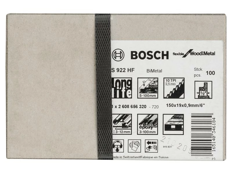 Bosch Professional Säbelsägeblatt S 922 HF Flexible Wood and Metal, 100 Stück 2 Bosch Professional Säbelsägeblatt S 922 HF Flexible Wood and Metal, 100 Stück – Bild 2