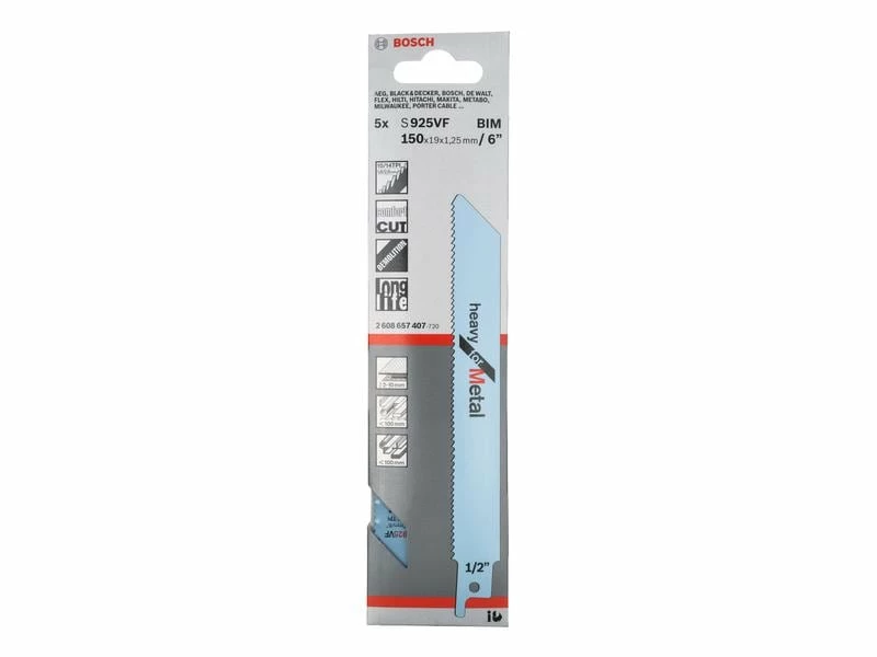 Bosch Professional Säbelsägeblatt S 925 VF Heavy for Metal, 5 Stück 2 Bosch Professional Säbelsägeblatt S 925 VF Heavy for Metal, 5 Stück – Bild 2