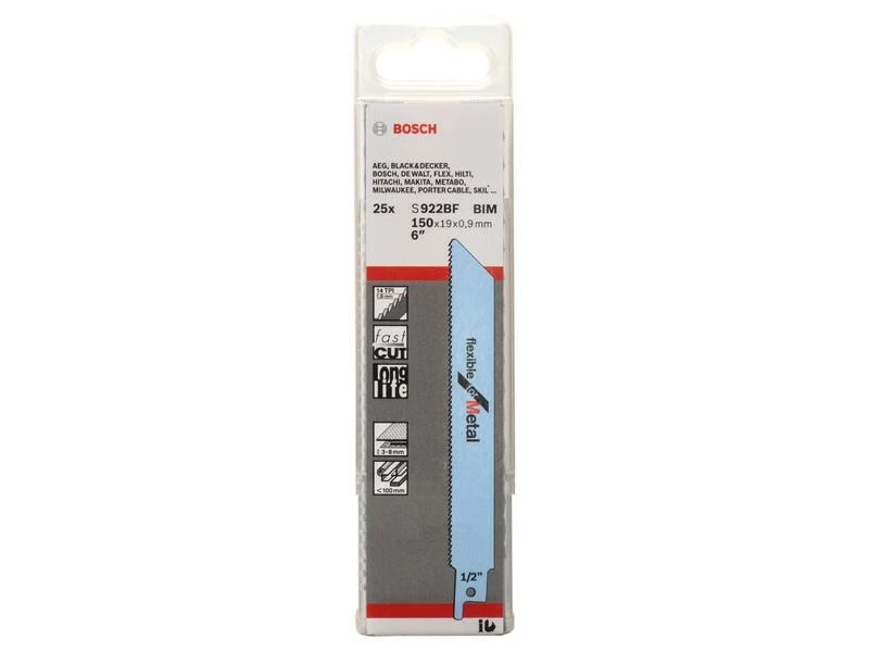 Bosch Professional Säbelsägeblatt S 922 BF Flexible for Metal, 25 Stück 2 Bosch Professional Säbelsägeblatt S 922 BF Flexible for Metal, 25 Stück – Bild 2