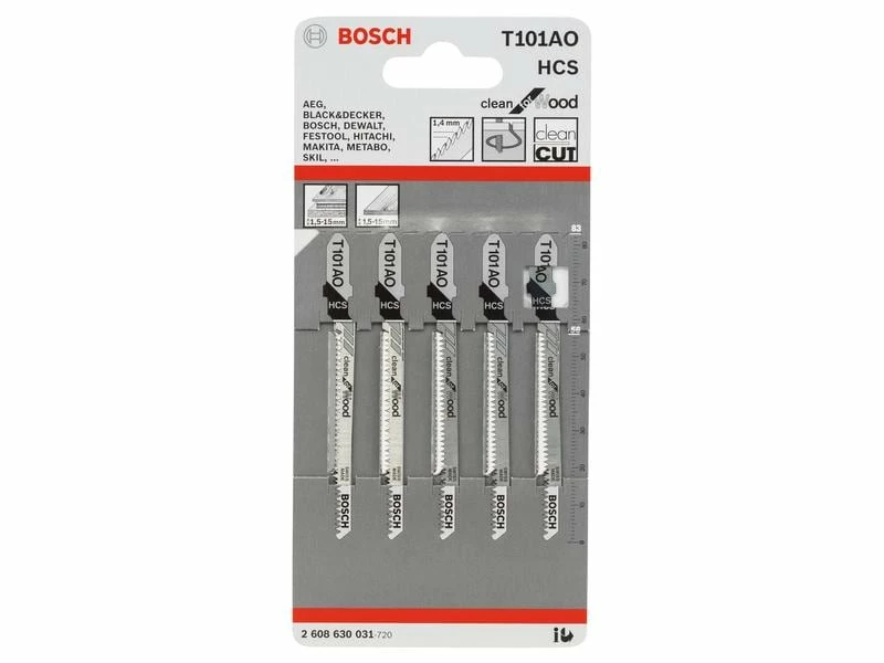 Bosch Professional Stichsägeblätter-Set T 101 AO Clean for Wood, 5-teilig 2 Bosch Professional Stichsägeblätter-Set T 101 AO Clean for Wood, 5-teilig – Bild 2