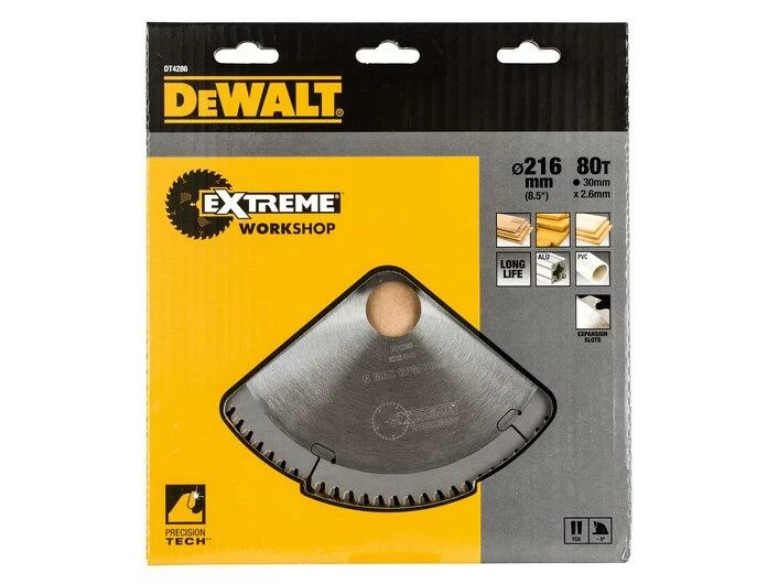 DeWalt Kreissägeblatt 216/30 mm 80TFZ 2 DeWalt Kreissägeblatt 216/30 mm 80TFZ – Bild 2