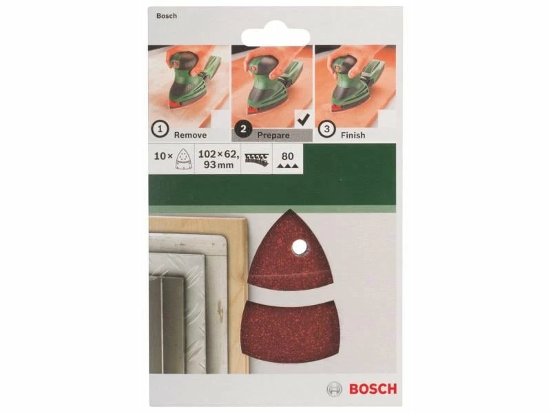 Bosch Schleifblatt-Set K 80 10-teilig 2 Bosch Schleifblatt-Set K 80 10-teilig – Bild 2