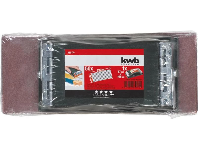 Kwb Handschleifer-Set Profi mit 50 Schleifstreifen 2 Kwb Handschleifer-Set Profi mit 50 Schleifstreifen – Bild 2