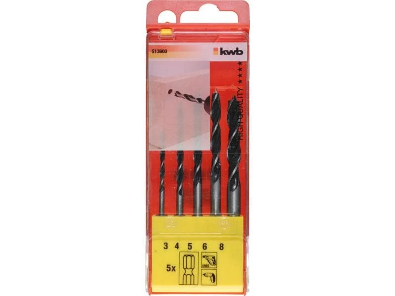 Kwb Holzbohrer-Set 1/4" 3-8 mm 5-teilig 2 Kwb Holzbohrer-Set 1/4" 3-8 mm 5-teilig – Bild 2