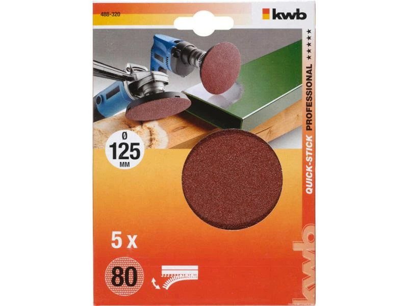 Kwb Kletthaftscheibe 125mm K80 ungelocht 3 Kwb Kletthaftscheibe 125mm K80 ungelocht – Bild 3