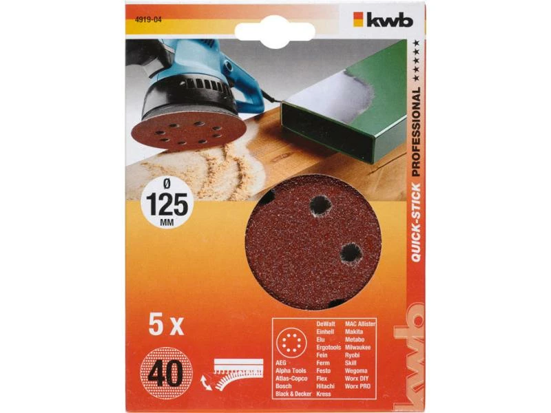 Kwb Schleifscheibe 125mm K40 2 Kwb Schleifscheibe 125mm K40 – Bild 2