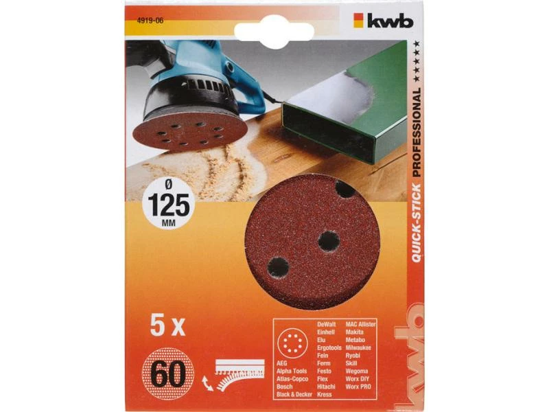 Kwb Schleifscheibe 125mm K60 2 Kwb Schleifscheibe 125mm K60 – Bild 2