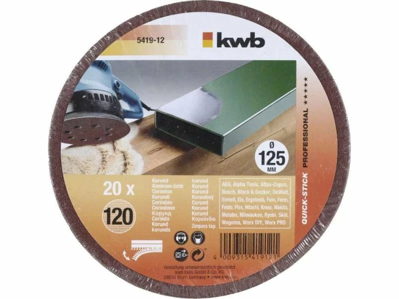 Kwb Schleifscheibe 125mm K120 20 Stk. 3 Kwb Schleifscheibe 125mm K120 20 Stk. – Bild 3