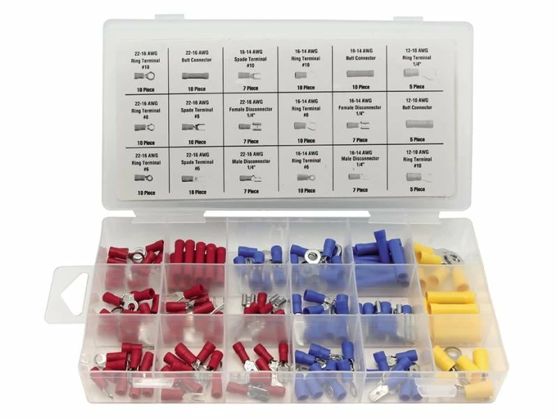 Perel Quetschverbinder-Sortiment HAS05 Rot/Blau/Gelb, 1 Perel Quetschverbinder-Sortiment HAS05 Rot/Blau/Gelb,