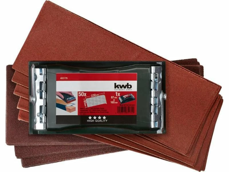 Kwb Handschleifer-Set Profi mit 50 Schleifstreifen 1 Kwb Handschleifer-Set Profi mit 50 Schleifstreifen