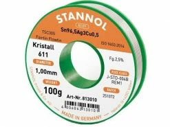 Stannol Lötzinn Kristall 611 TSC Ø 1.0 mm 100 g